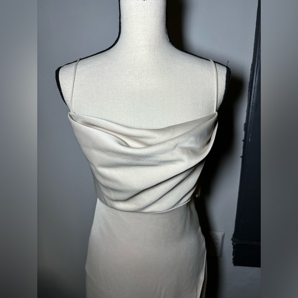 BHLDN Remy Cowl-Neck Faux-Wrap satin gown dress size US 2 - Picture 4 of 7